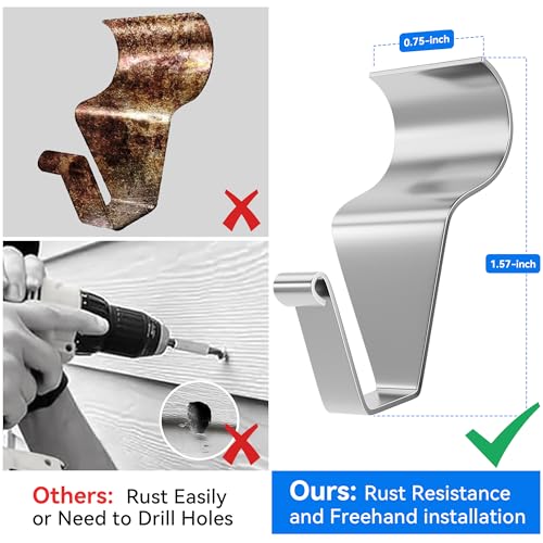 MIUKAA-Vinyl-Siding-Hooks-4-Pack-Stainless-Steel-No-Hole-Siding-Clips-Hangers-for-Hanging-Outdoor-Hang-String-Lights-Front-Porch-Patio-Decor-Christmas-Wreath-Decoratio MIUKAA Vinyl Siding Hooks 4 Pack Stainless Steel No Hole Siding Clips Hangers for Hanging Outdoor Hang String Lights Front Porch Patio Decor Christmas Wreath Decoratio