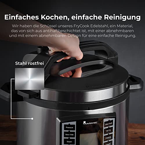 MasterPro-FryCook-Freidora-Sin-Aceite-AirFryer-y-Olla-a-Presion-de-1500W-y-6L-Olla-de-Cocina-Programable-con-44-Funciones-Automaticas-Olla-Express-12-Programas-de-Cocinado-Diferentes-en-1