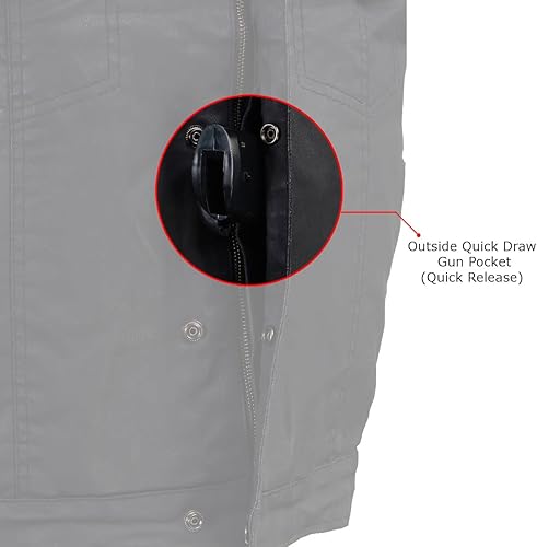 Miniatura 5 de Milwaukee Leather MDM3025 - Chaleco de motociclista con revestimiento encerado negro para hombre, estilo club, con cuello de camisa y cuello de