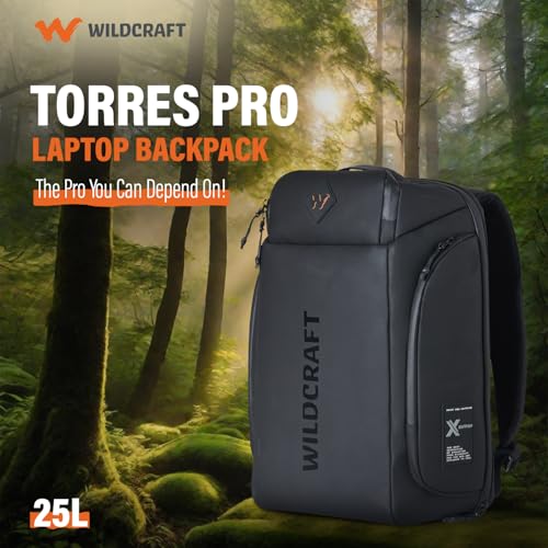 Image of Wildcraft Torres Pro 25 Ltrs Laptop Backpack for Travel Gym Office | Unisex Backpack with Rain Cover | Durable & Spacious Bag for Men & Women