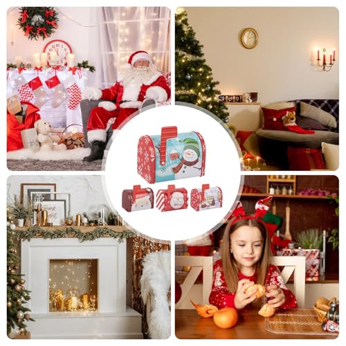 Buzón de lata para caramelos navideños ideal para regalar tarjetas y dulces 5