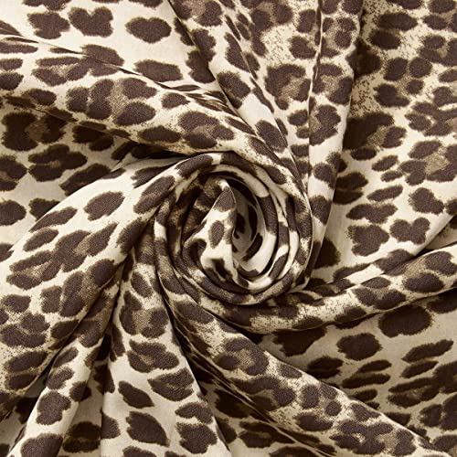 Cheetah Crepe De Chine Print Fabric - Savanna Sheer Polyester