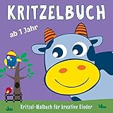  Kritzelbuch ab 1 Jahr: Mein erstes dickes Kinder Kritzel-Malbuch mit 50 tollen Motiven zum Ausmalen, Kritzeln und Förderung der Kreativität für Mädchen und Jungen