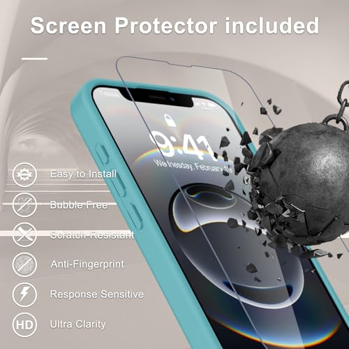 Image of YENAPOON for iPhone 17e Case, iPhone 16e Case, Matte Magnetic Phone Cover [with 1 Screen Protector] [Support for MagSafe] [Shockproof Military Grade Protection] Translucent Frosted Back, Light Blue