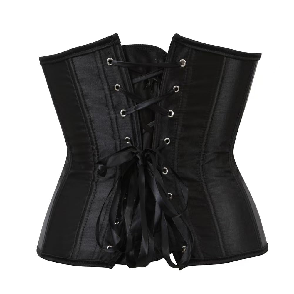 SHEKINI Elegante Corsetto Sottoseno Donna Underbust Waist Trainer in Raso Bustino Body Shaper Stringivita Modellante Dimagrante con G-String