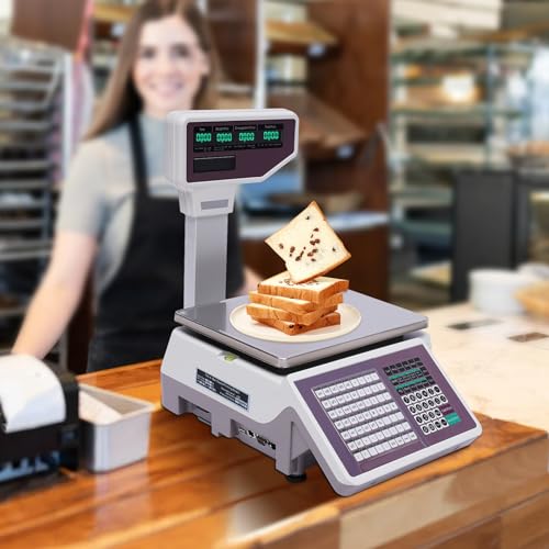 Báscula digital electrónica para alimentos 66lb con impresora miniatura 3