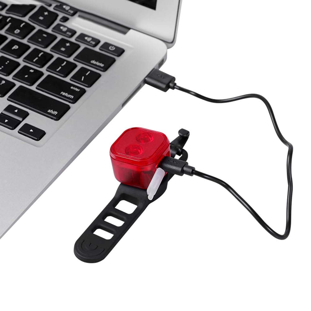 Fanale Posteriore per Bicicletta Impermeabile, Luce Posteriore a LED Ricaricabile Tramite USB, Luce di Sicurezza Posteriore, Luce di Avvertimento per Sella, Lampada per Ciclismo No