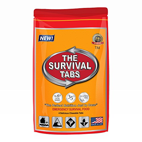 S.o.s. Food Supply Emergency Food Ration 800 Calorie Food 4-Tab Pack X 10-3 Days / 72 Hour - 25 Years Shelf Life Gluten Free And Non-Gmo - Chocolate Flavor #TOP1