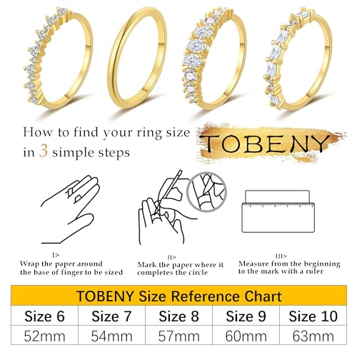 tobeny stackable gold rings for women non tarnish dainty 14k gold plated stacking cubic zirconia thumb ring set trendy statement promise wedding bands engagement rings for women size 6 7 8 9 10