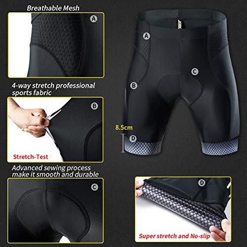 Image of XGC Men's Cycling Shorts /Bike Shorts and Cycling Underwear with High-Density and High-Elasticity 4D Sponge Padded