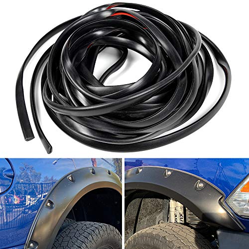 PIT66 30ft Feet Car Wheel Fender Flare Edge Rubber Trim Wiper Style Compatible with 3M Tape Wheel Wells