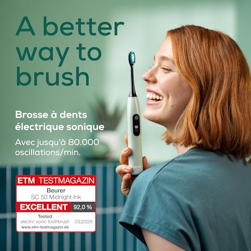 Brosse à dents électrique sonique 80 000 oscillations avec indicateur de temps