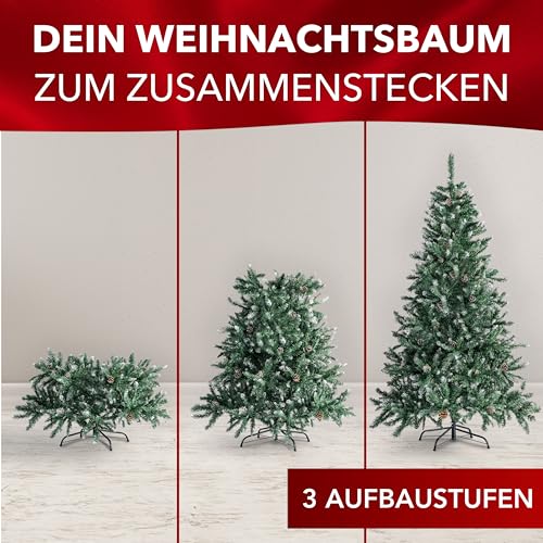 Xonic® Claus künstlicher Weihnachtsbaum Grün - 5 Größen: 120-240cm - Realistischer Tannenbaum mit Metall-Ständer - Dicht und Naturgetreu… – Ansicht 6