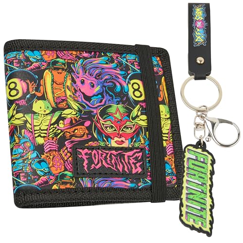 Fortnite Cartera Niño Juvenil y Llavero Original, Set de...