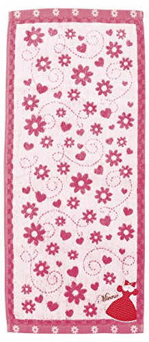 丸眞 フェイスタオル ディズニー ミニー 34×80cm ミニーフラワードレス 綿100% 2005059500