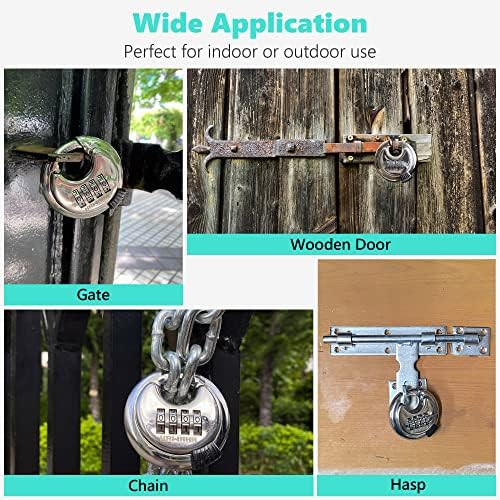 KAWAHA 31/60 High Security Stainless Steel Discus Combination Lock for Both Indoor and Outdoor use (SUS304 Stainless Steel, Heavy Duty, Anti-Rust)