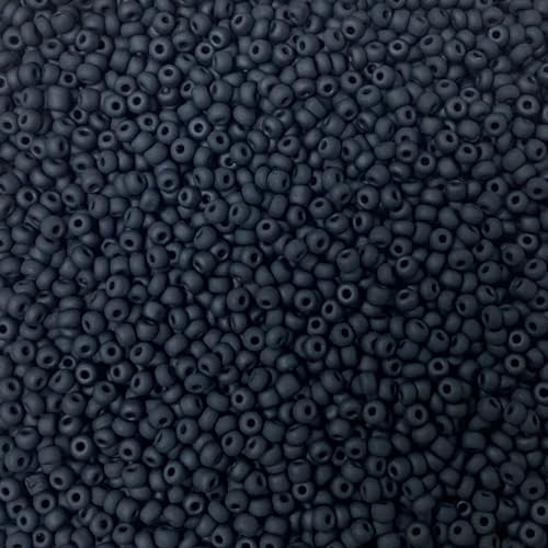 Bala&Fillic Matte Black Color 4mm Seed Beads About 1200pcs/100Grams in Bag - Image 2