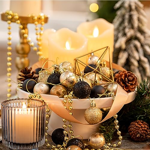 DecorbyHannah 49ct 30mm Small Christmas Ball Ornaments,Mini Shatterproof Plastic Christmas Ornaments for Xmas Tree Decorations - Image 3