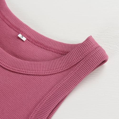 Image of Artfish Women Casual Basic Sleeveless High Neck Rib-Knit Y2k Crop Tank Top