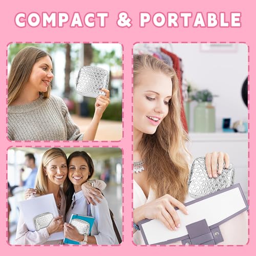 Image of Likesing 5.1 inch Mini Makeup Bag for Purse, Leather Small Makeup Pouch Travel Cosmetic Make up Bags for Women Girls, Cute Preppy Mini Toiletry Bag Coin Pouch Period Bag(3D Love Silver)