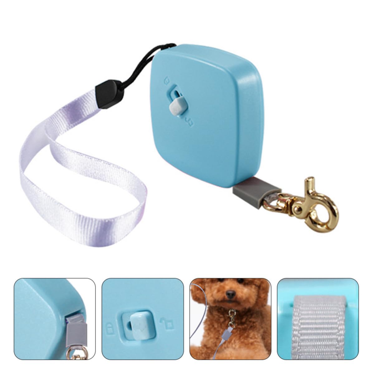 Ausziehbare Hundeleine für Kleine Hunde Tragbare Kleiner Hundeleine aus Nylon mit 2 Meter Länge für Outdoor Spaziergänge