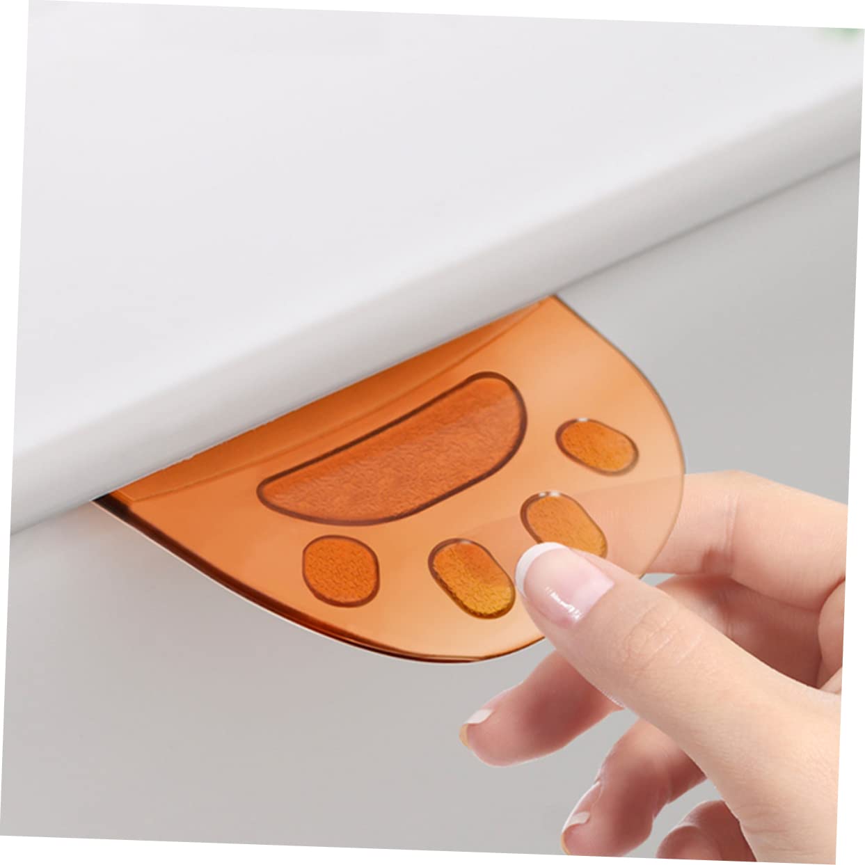 KALLORY 2Pcs Transparent Toilet Lid Lifters Touch Toilet Seat Handle Accessories for Easy Lifting