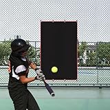 Avoirdus Baseball Batting Cage Backstop 4 x 6 ft with Strike Zone Target, Heavy Duty PVC Backstop for Baseball & Softball Pitching Practice, Net Protector for Backyard Batting Cages