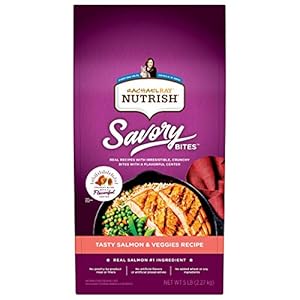 Rachael Ray Nutrish Savory Bites Dry Cat Food, Tasty Salmon & Veggies Recipe, 5 Pound Bag