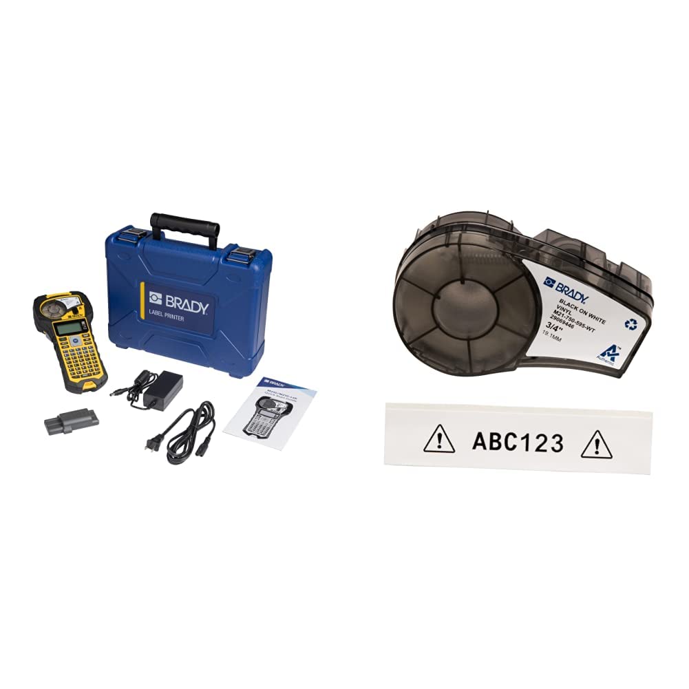 Brady M210 Portable Label Printer Kit (M210-KIT) and Brady Authentic All-Weather Vinyl Label