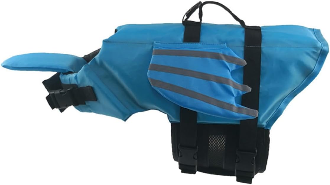 POPETPOP Dog Swimming Vest Reflective Wear-Resistant Breathable Life Jacket with Wings, Blue S Outdoor Safety Apparel for Small Dogs