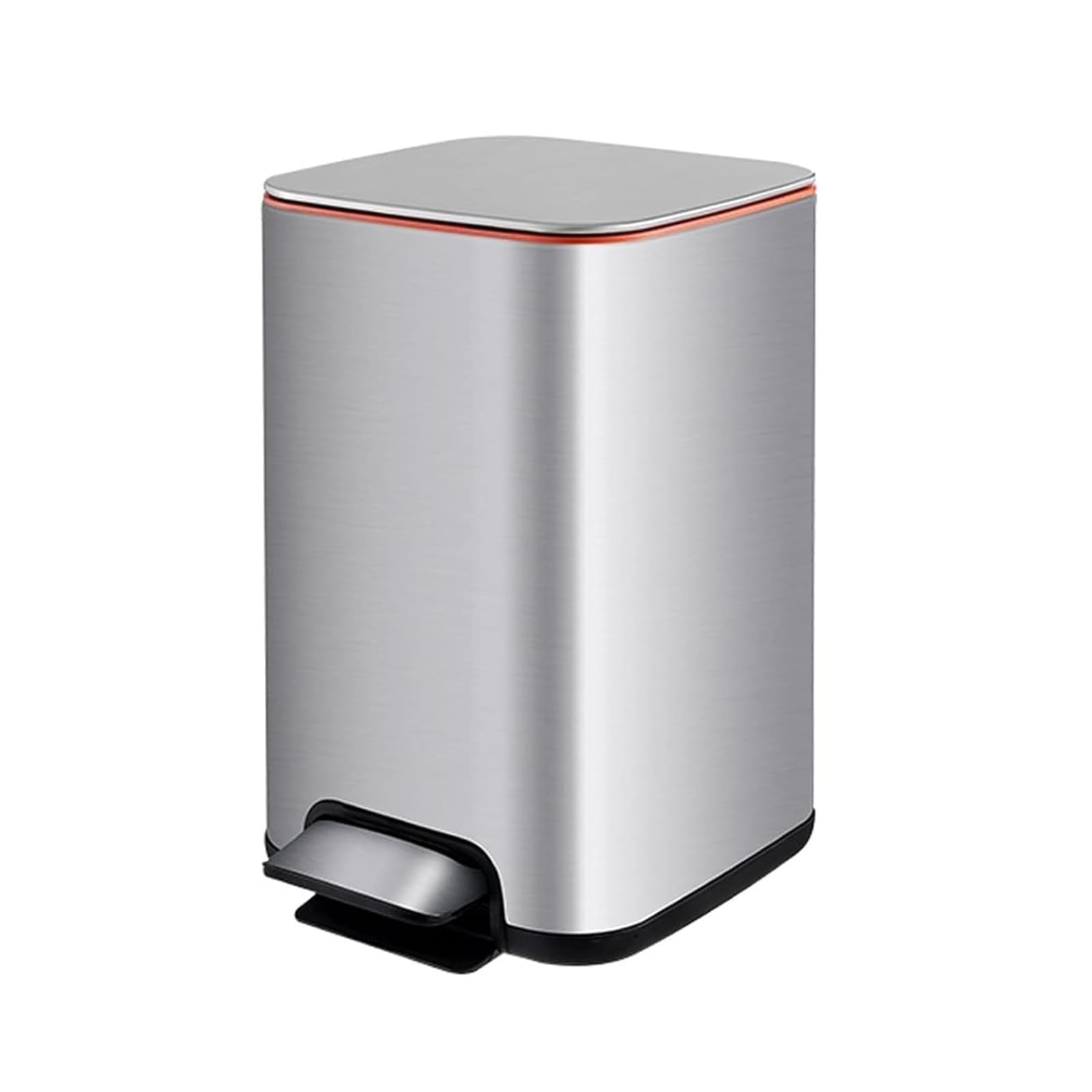 Cubo de basura de acero inoxidable con pedal de 13l para cocina con acabado elegante