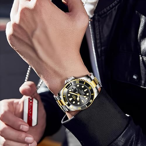 Image of LIGE Fashion Watches for Men Stainless Steel Business Dress Watch Waterproof Analog Quartz Watch with Luminous Date Display Manl Wrist Watch