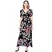 Produktbild GJHT Freizeitkleidung Für Damen Sommer-Dame Bedrucktes Kleid Taille Strand-Rock-Schwarz Geeignet Für Zu Hause Und Den Täglichen Gebrauch (Color : Black, Size : XL)