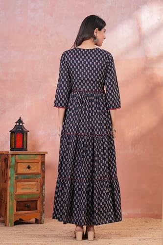 Image of Dhruvi Women's Rayon Anarkali Maternity Dress & Feeding Kurti with Zippers