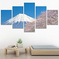 SIGNWIN 5 Panel Canvas Wall Art Modern Art Multicolor Nature Photography Relax/Calm Romantics Waterfall for Home Decorations Ready to Hang - 60