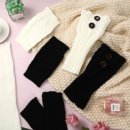 Geyoga 6 Pairs Winter Women Leg Warmers Set 80S Knit Ribbed Leg Warmer Crochet Boot Socks Warm Knitted Boot Cuff Knee High Footless Thermal Bootcuff For Women Girls Lady Winter Party Accessories #TOP6