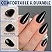 Bellelfin 240Pcs Almond Press on Nails, Glossy Black Nails Press ons Full Cover Almond Fake Nails Acrylic Press on Nail Medium Glue on Nails for Women Girls