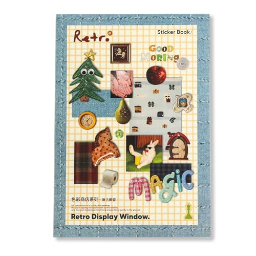 Image of 1300+ PCS Vintage Cute Scrapbook Sticker Book, 50 Sheets Retro & Ins Little Object Theme Korean Stickers for Scrapbooking, Art Scrapbook Supplies for Adults Teens Women Girls Junk Journal Journaling