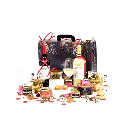 Cellier du Périgord - Panier Gourmand Authentique - Colis de Fêtes 2025 : repas festif clé en main, foie gras, canard à l’orange + 2 vins AOP Côtes de Bergerac - coffret cadeau