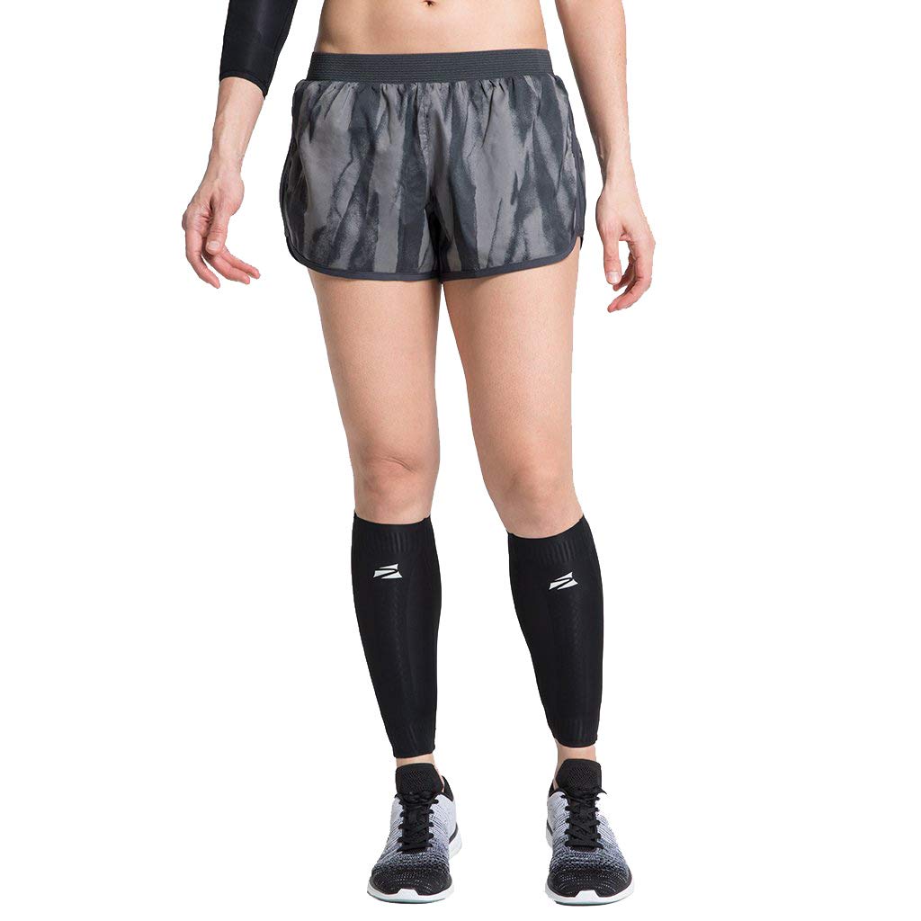 Enerskin E75 Approved Graduated Medical Grade mmHg Calf Compression Sleeves with Kinesiology Muscle Mapping (Black, Size Small)