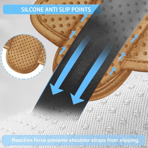Image of ZINZ 2-Pack Universal Shoulder Pad with Ultra Thick Cushion for Bag Luggage Bag Crossbody, Plus Long & Anti-Slip & Breathable,Khaki