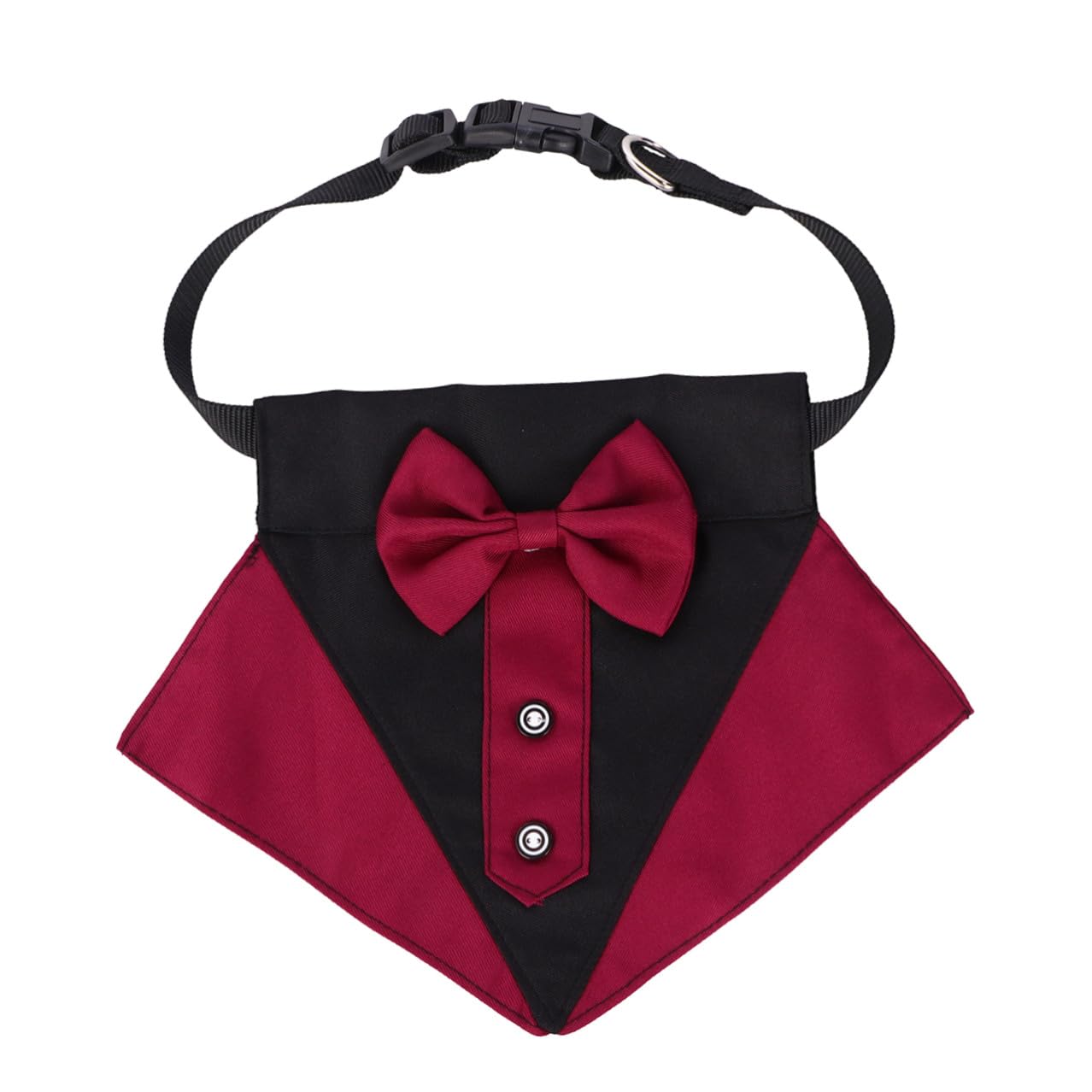 Kisangel Pet Drool Bib Dog Tie Bandana with Bow Tie Red M Triangle Scarf for Outdoor Pet Supplies