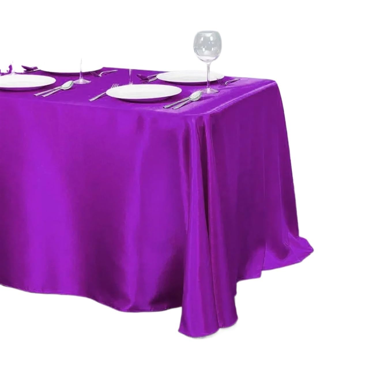 Nappe en satin rectangulaire 145x160 nappe de table violet foncé événements et repas maison