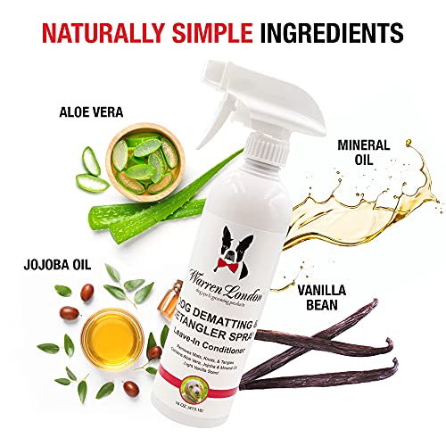 Warren London Dog Dematting and Detangler Spray Bundle with Rake Brush | Groomer Formulated Detangling Spray for Dogs W Aloe Vera  Jojoba Oil | Made in Usa | 16oz Wrake Brush  Cucciolini Doodles Warren london dog dematting and detangler spray bundle with rake brush | groomer formulated detangling spray for dogs w aloe vera  jojoba oil | made in usa | 16oz wrake brush   cucciolini doodles