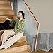 Relaxdays Absperrgitter, freistehendes Schutzgitter, HxB: 70 x 207 cm, mit Füßen, Hunde, klappbar, Türgitter, grau