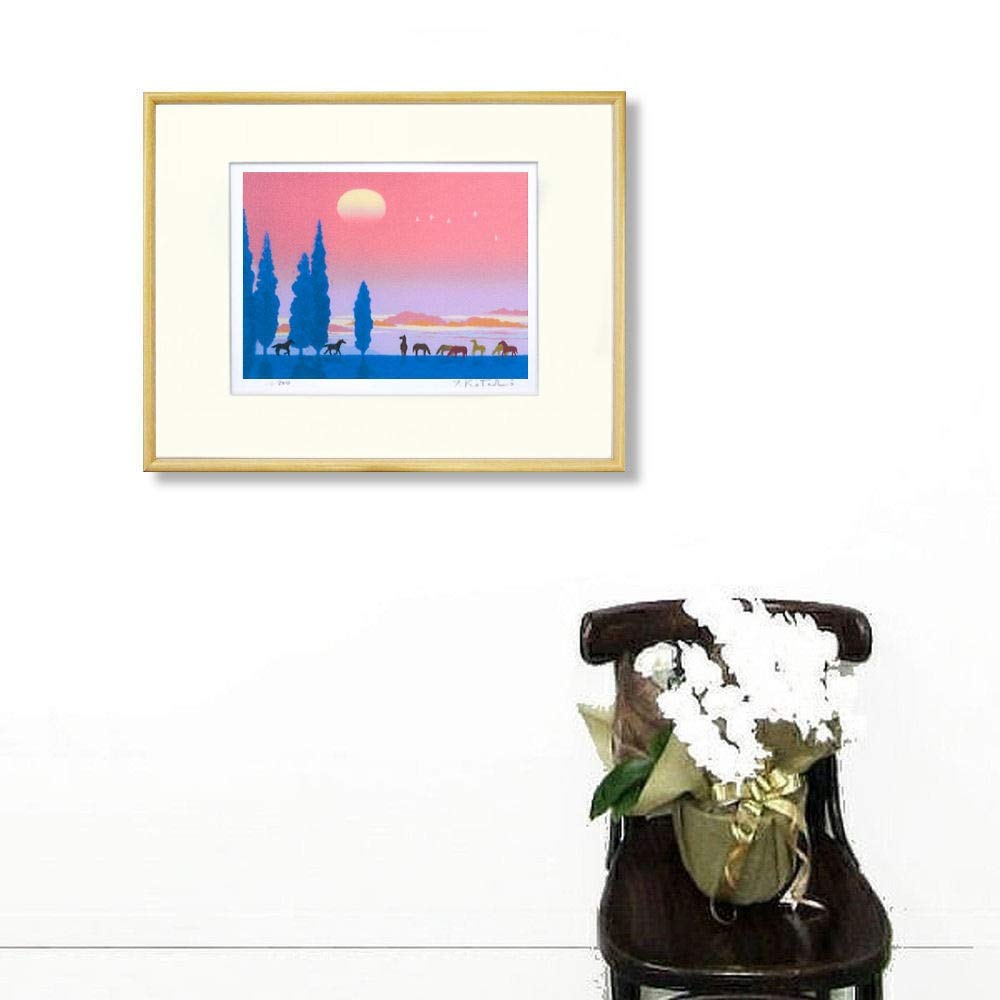 Amazon.co.jp: 吉岡浩太郎 夕暮れ 四ッ切 ナチュラル シルクスクリーン