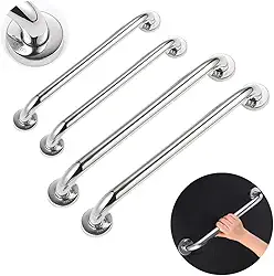 Barras Alça Corrimão Apoio Segurança Banheiro 40 E 60cm Inox 4 Pcs Acessibilidade Deficiente Idoso Pegador Suporte