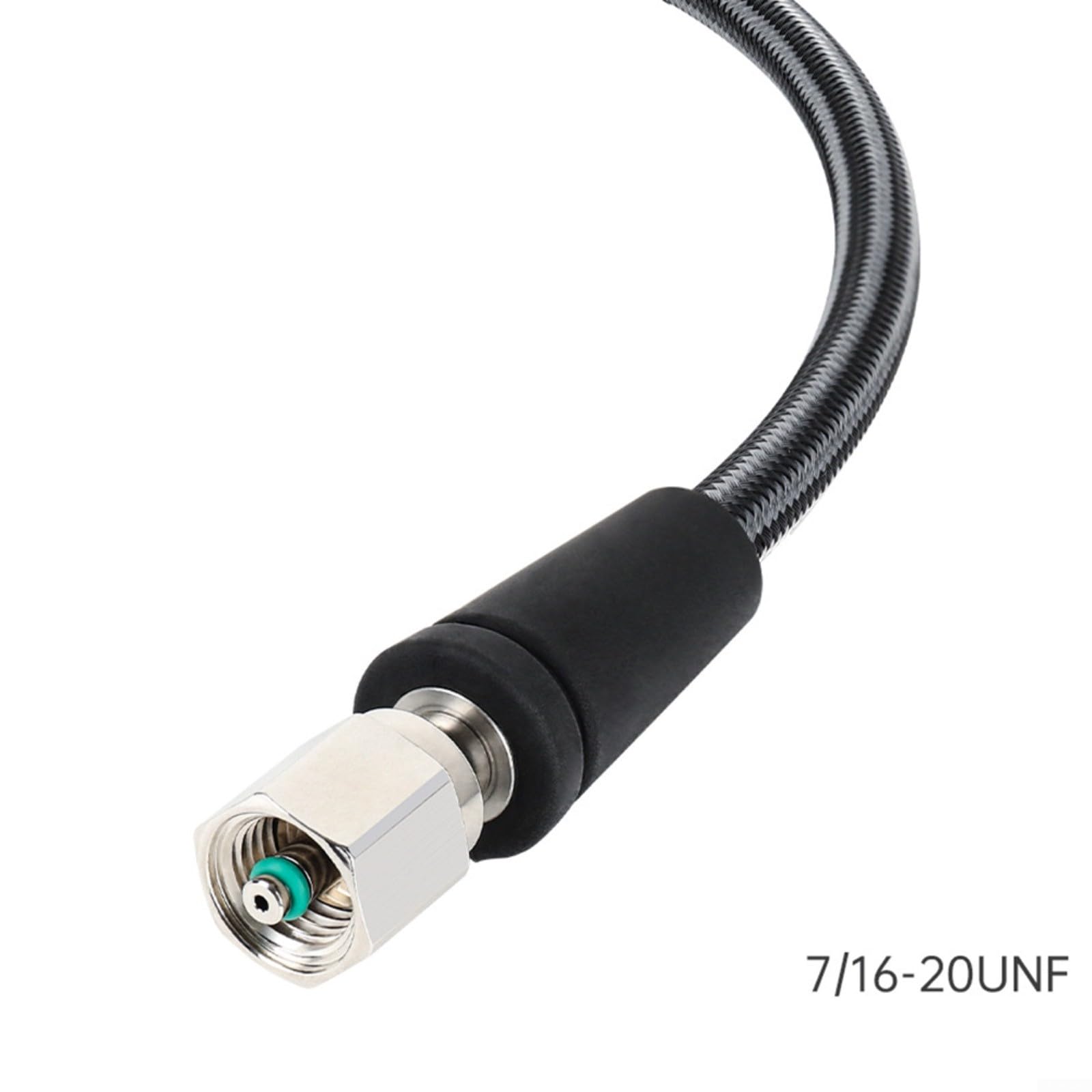 Manometro per immersioni subacquee, con tubo in fibra di carbonio, luminoso per quadrante, filettatura 7/16-20UNF, rotazione a 360° per il monitoraggio del serbatoio subacqueo (15 cm)