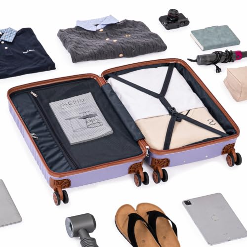 Image of Cobens Luggage Sets 5 Piece, Suitcases with Wheels, 20 inch /24 inch /28 inch,Purple