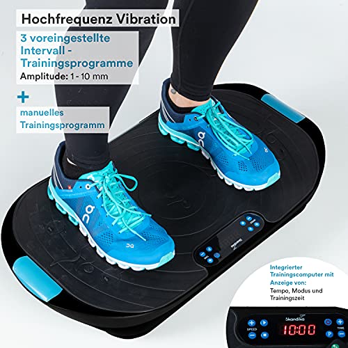 Skandika Vibrationsplatte V2 | Trainingsgriffe und Trainingsbänder, Oszillierende Vibration, Curved Design, leiser Motor… – Bild 4